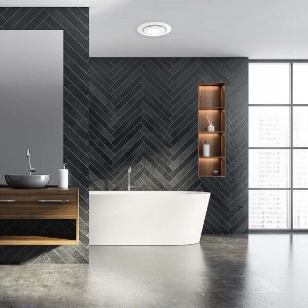 Ventair Airbus 200 Low Profile Exhaust Fan with LED Light: Round (White) - Image 2