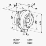 VKM Centrifugal Inline Exhaust Fan: 150mm - Image 2