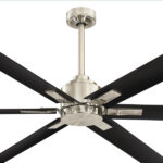 Mercator Rhino 6 Blade DC Ceiling Fan - 84" (Brushed Chrome with Black Blades) - Image 2