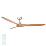 Brilliant Maverick DC Ceiling Fan Satin Nickel with Oak blades 60"
