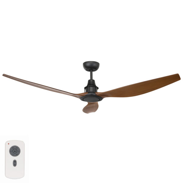 Concorde 2 Ceiling Fan DC Motor 58″ with Remote (Black with Mahogany) - Image 1