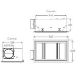 Domino Exhaust Fan: 3 in 1 with LED Light (Black) - Image 2