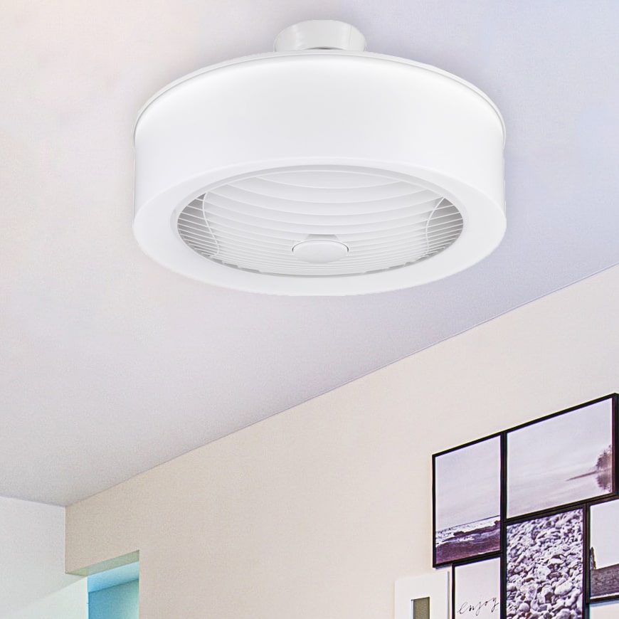 Ventair Manhattan Ceiling Fan 22 White Lumera Living - Manhattan Enclosed Ceiling Fan With Led Light