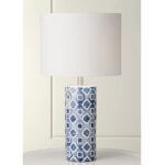 Beachkid Table Lamp - Ceramic Base with White Lampshade - Image 2