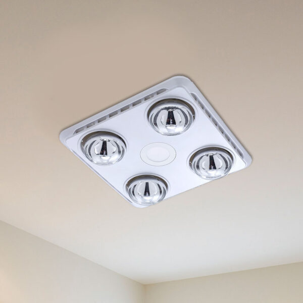 Brook 4 Exhaust Fan 3 in 1 with LED Light (White) - Image 2