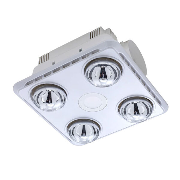 Brook 4 Exhaust Fan 3 in 1 with LED Light (White) - Image 1