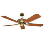 Mercator Healey AC Ceiling Fan - 52" (Antique Brass with Reversible Blades)