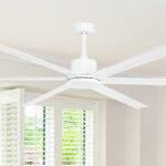 Brilliant Hercules DC Ceiling Fan with LED Light - 84" (White)