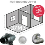 Inline Kit 7: Large room with 2 intakes up to 37m3 TT Silent 150mm - Image 2