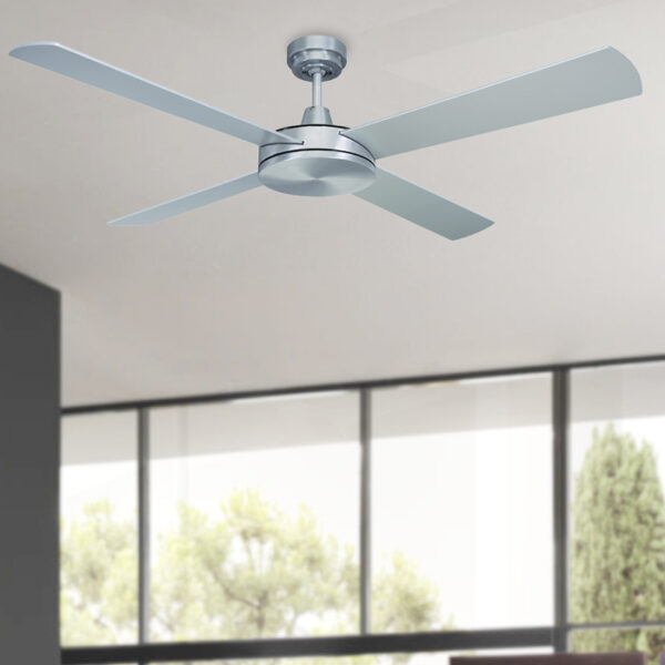 Mercator Luna AC Ceiling Fan - 52" (Brushed Steel with Silver Blades) - Image 2