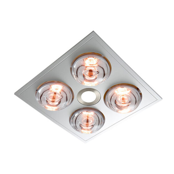 Myka 4 Exhaust Fan: 3 in 1 with LED Light (Silver) - Image 1