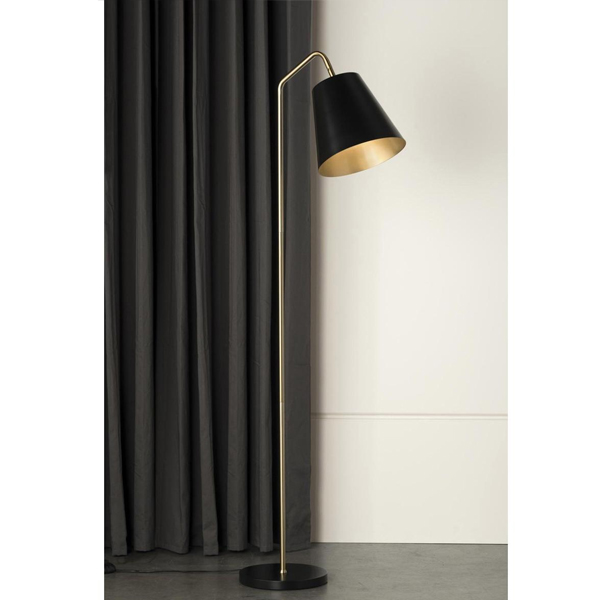 black and gold standing lamp