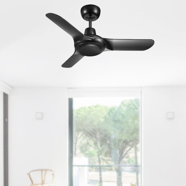 Ventair Spyda AC Ceiling Fan with Wall Control - 36" (Matte Black) - Image 3
