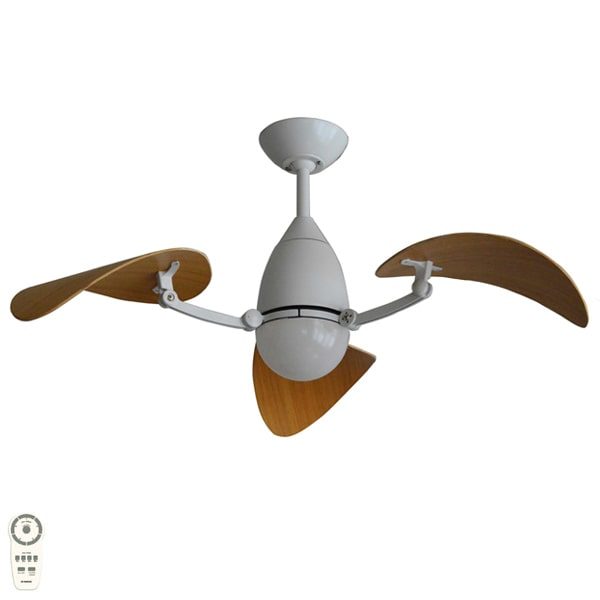 Martec Vampire Ceiling Fan 38 White With Bamboo With Cct Led Light