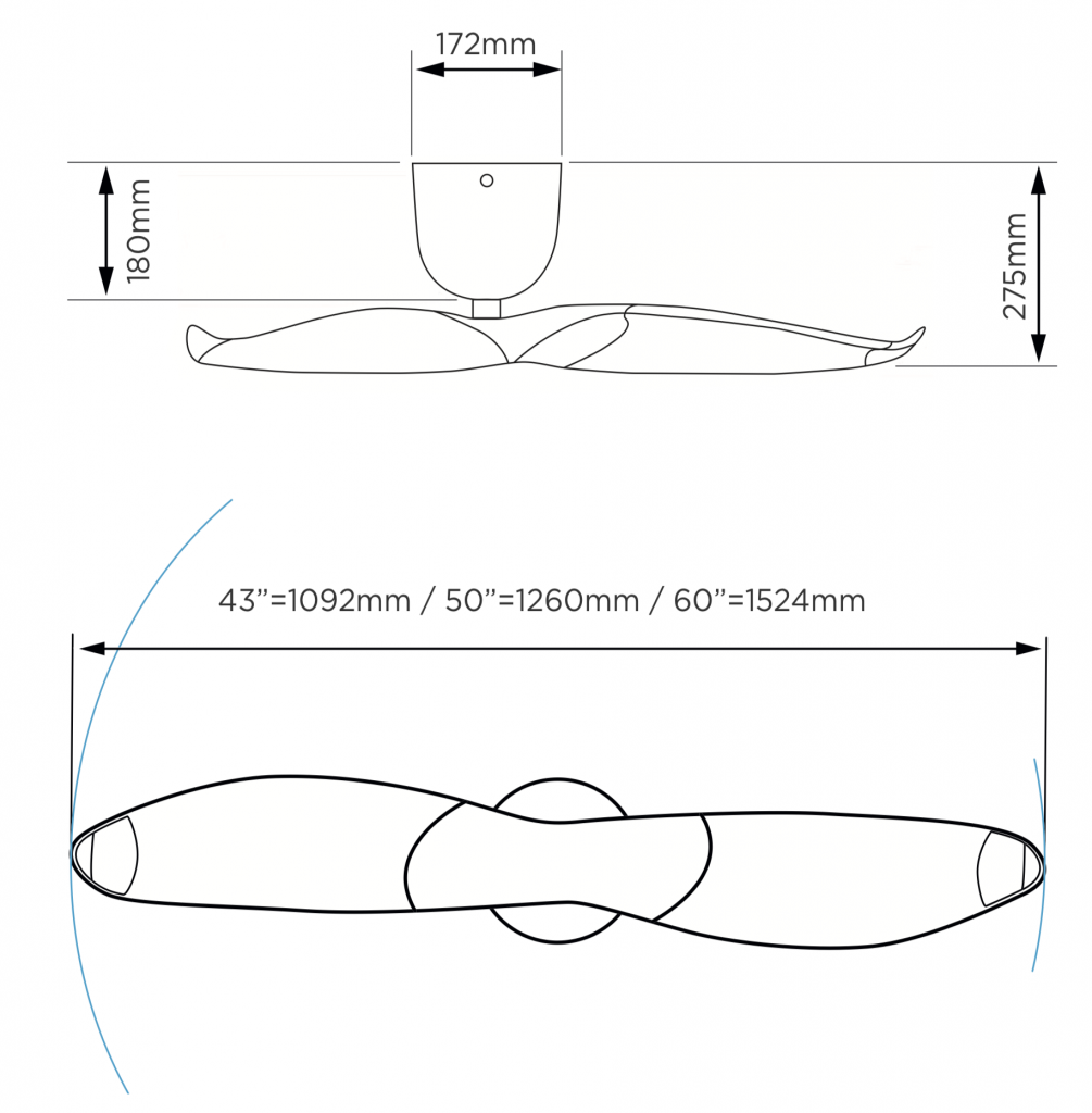 Aeratron AE2+ DC Ceiling Fan (43