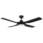 Bondi Ceiling Fan with CCT LED Light - Black 52"