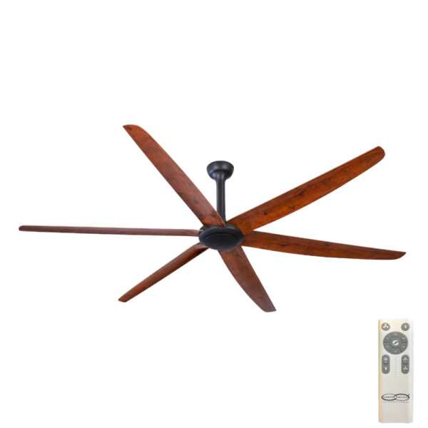 the-big-fan-v2-dc-ceiling-fan-with-remote-control-matte-black-with-oak-blades-86 Hunter Pacific The Big Fan V2 DC Ceiling Fan - 86" (Matt Black with Natural Oak Blades) - Image 1