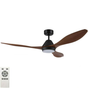 Nevis LED Ceiling Fan Black With Teak Blades Nevis LED Ceiling Fan Black With Teak Blades