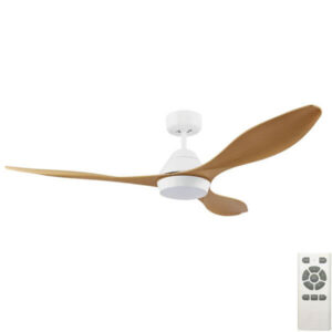 Nevis LED Ceiling Fan White with Bamboo Blades Nevis LED Ceiling Fan White with Bamboo Blades