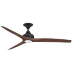 Spitfire V2 Ceiling Fan 60″ with LED light (Black with Walnut Plastic Blades)