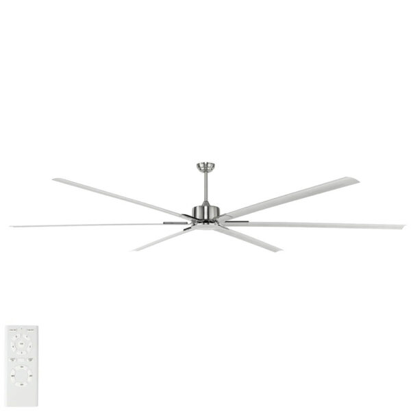 Hercules Max Ceiling Fan: DC Motor 120″ with Remote (Satin Nickel) - Image 1