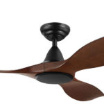 Noosa DC Ceiling Fan with Remote - Black with Aged Elm Blades 60" - Image 2