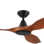 Noosa DC Ceiling Fan with Remote - Black with Teak Blades 52" - Image 2