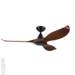 Noosa DC Ceiling Fan with Remote - Black with Aged Elm Blades 52"
