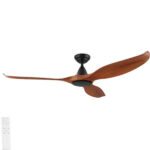 Noosa DC Ceiling Fan with Remote - Black with Teak Blades 60"