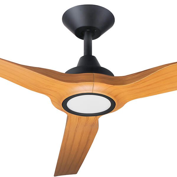 Radical 2 Ceiling Fan Dc Motor 60 With Cct Led Light And Remote Black With Bamboo