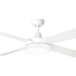 Brilliant Tempest Supreme AC Ceiling Fan with CCT LED Light - 52" (White with Timber Blades) - Image 2