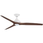 Spitfire V2 Ceiling Fan 60″ with LED light (White with Walnut Plastic Blades)