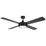 Tempest Supreme Ceiling Fan with CCT LED Light 52″ - Timber Blades (Matte Black)
