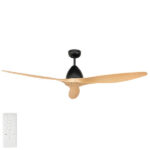 Canyon Ceiling Fan: DC Motor 56″ with Remote (Charcoal with Oak Blades)