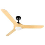 Ventair Spyda Ceiling Fan with Dimmable CCT LED Light 56″ (Black with Bamboo)