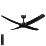 Black 56" Three Sixty Flatjet Indoor/Outdoor DC Ceiling Fan