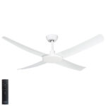 Matte White 56" Three Sixty Flatjet Indoor/Outdoor DC Ceiling Fan