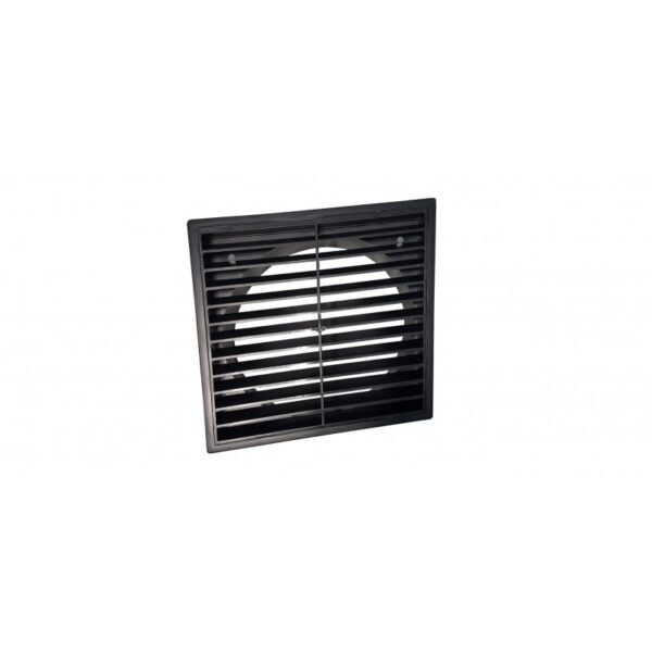black-square-fixed-louvre-grille Manrose Fixed Louvre Vent: 150mm (Black) - Image 1