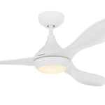 Nevis 2 Ceiling Fan DC Motor & LED Light 52″ with Remote (White) - Image 2