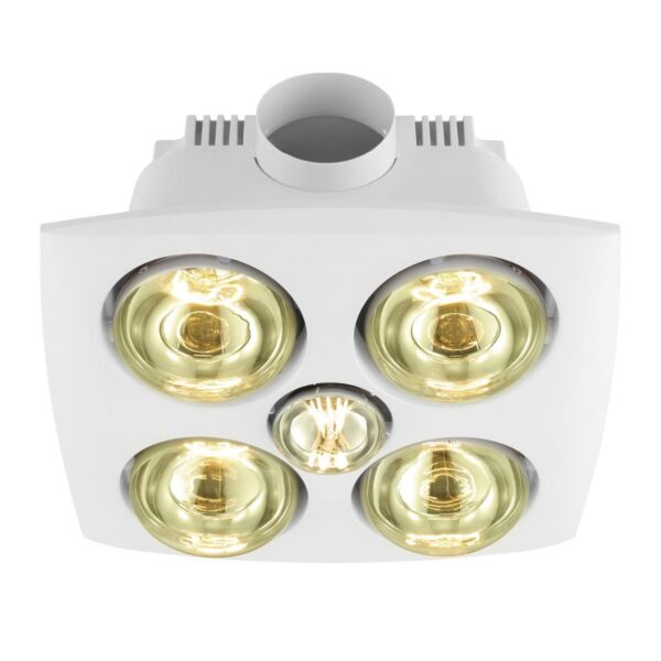 Eglo Vesuvius 4 Bathroom Exhaust Fan 3-in-1 with LED Light (White) - Image 1