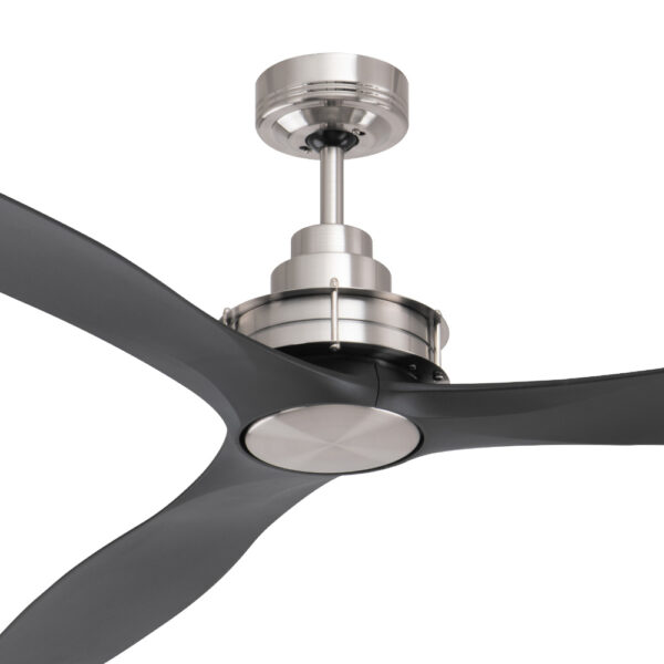 Mercator Clarence AC Ceiling Fan - 56" (Brushed Chrome with Black Timber-style Blades) - Image 2