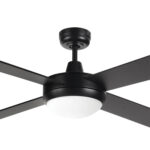 Brilliant Tempest AC Ceiling Fan with CCT LED Light - 52" (Black with Timber Blades) - Image 2