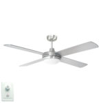 Brilliant Tempest AC Ceiling Fan with CCT LED Light - 52" (Brushed Aluminium with Timber Blades)