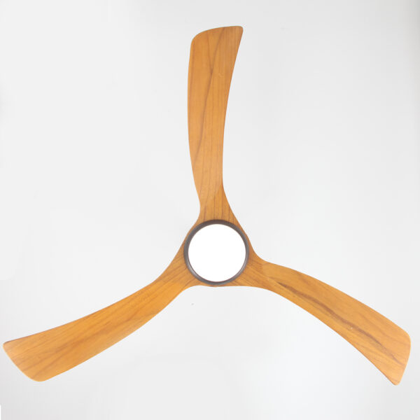 Claro Sleeper DC Ceiling Fan with LED Light - 56" (Black with Teak Blades) - Image 4