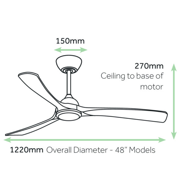 Claro Sleeper DC Ceiling Fan - 48" (White) - Image 3