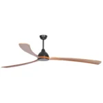Fanco Sanctuary DC Ceiling Fan with Remote - 92" (Black with Teak Blades)