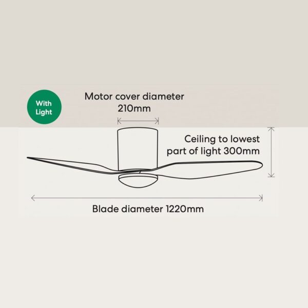 Studio Smart DC Low Profile Ceiling Fan with Dimmable CCT LED Light 48" (White) - Image 5