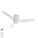 Studio Smart DC Low Profile Ceiling Fan with Dimmable CCT LED Light 48" (White)