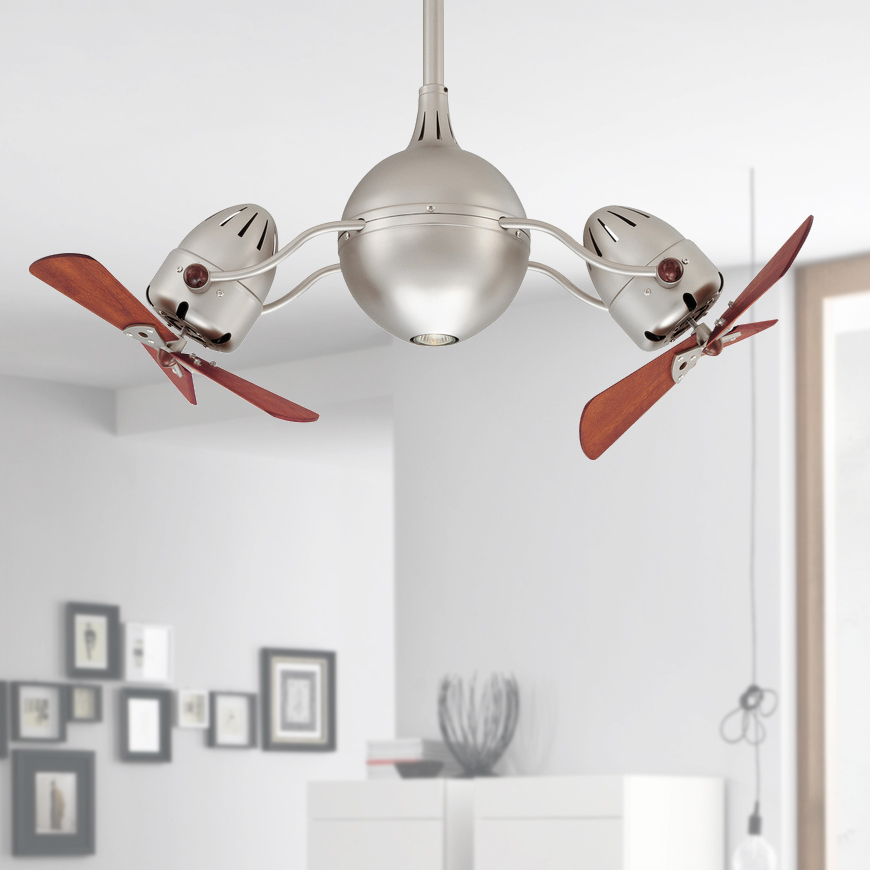 Acqua Dual Ceiling Fan With Timber, Dual Blade Ceiling Fan