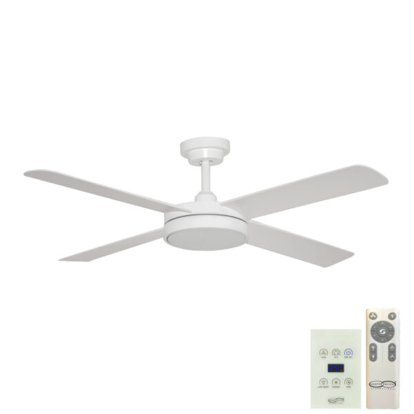 hunter-pacific-pinnacle-v2-dc-ceiling-fan-with-led-light-and-wall-control-white-52 Hunter Pacific Pinnacle V2 DC Ceiling Fan with LED Light, Remote and Wall Control - 52" (White)
